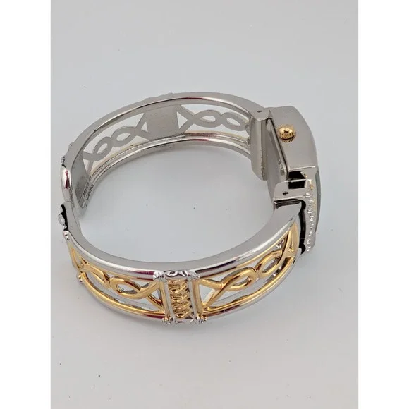 Accutime Cerentino Watch Women 25mm Silver/Gold Bangle Band- New Battery - Picture 4 of 7